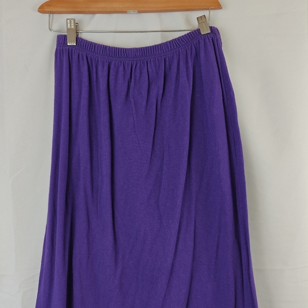 VTG Blue Fish Purple Maxi Skirt Boho Blue Heart Printed Cotton Size 0 - Picture 4 of 10